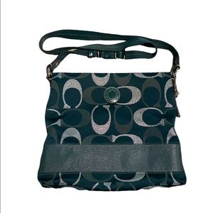 Coach 3 Colour Signature File Crossbody Bag in Metallic Teal